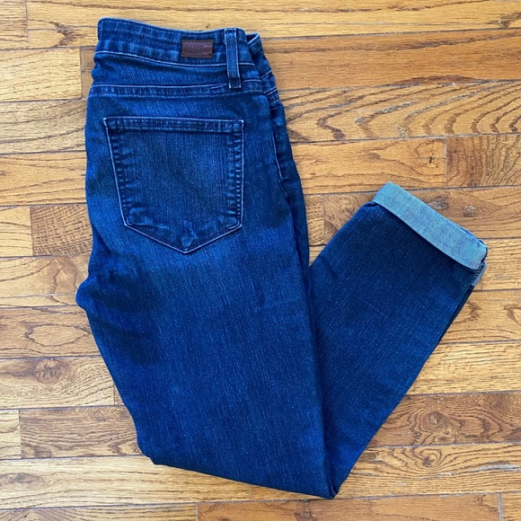 PAIGE Straight Dark Wash Crop Jeans Sz 27 - Picture 2 of 10